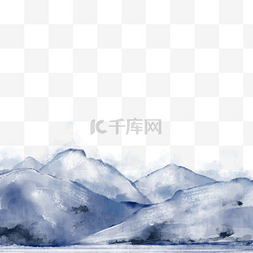 设计雪景图片_冬日冰山圣诞水墨风景