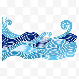 海浪波纹纹理图片_波浪抽象装饰线条蓝色波纹
