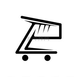 购物车图标图片_手推车或购物车隔离标志。