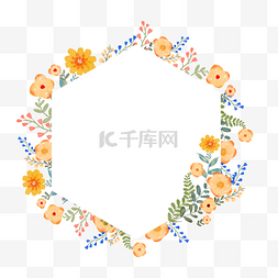 几何碎图片_五边形小碎花花朵花环花卉