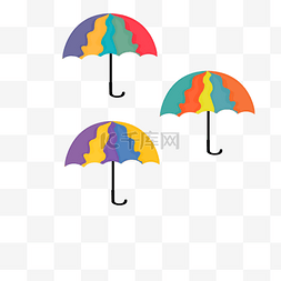 白色花伞图片_彩色雨伞矢量png