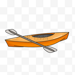 皮划艇项目图片_橙色单人坐舱皮划艇剪贴画