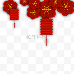 新年春节花朵灯笼