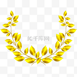 一个金黄色叶子的韩国月桂花环