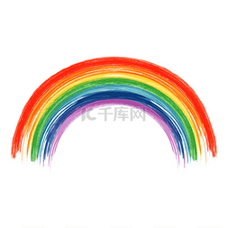艺术彩虹的颜色画笔描边油漆背景