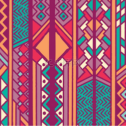 波西米亚裙子图片_具有几何元素的部落民族彩色波西