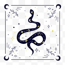 波西米亚风格神秘黑色蛇