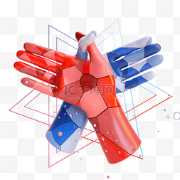 手势立体和平3d抽象