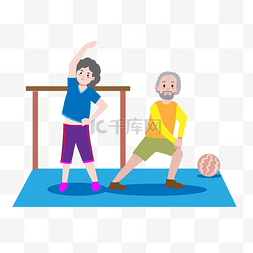 老年夫妇散步图片_健身老年人运动锻炼老年生活
