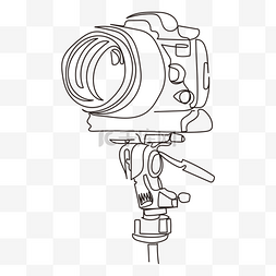 带支架抽象线条画相机摄影机