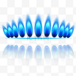 蓝色椭圆形图片_煤气灶光效阴影火焰特效