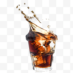 玻璃杯液体图片_可乐玻璃杯棕色饮料
