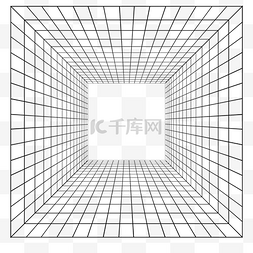 空间摆放图片_黑白立体空间透视线条网格