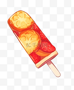 夏日卡通手绘果味冰棍