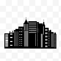 商业景观建筑图片_黑白建筑城市剪贴画背景