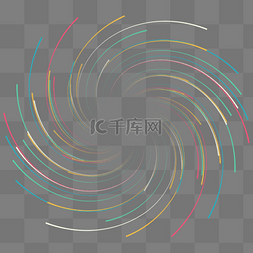 螺旋光轨图片_彩色渐变螺旋线条圆圈装饰科技