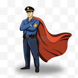 超人披风图片_线条风格警察超人形象