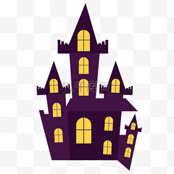 万圣节图片_紫色卡通城堡