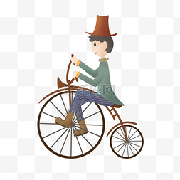 自行车复古老式红色帽子男士
