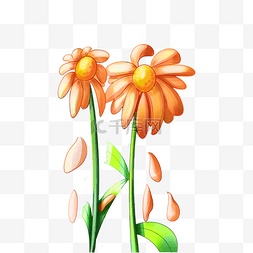 橙色花朵边框图片_阳光希望橙色雏菊