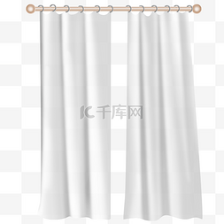 白色透明白纱窗帘窗帘杆