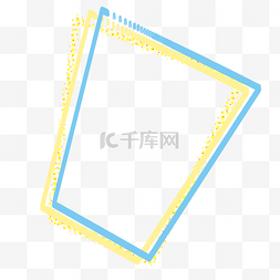 蓝色卡通气泡框图片_黄蓝色波普波点不规则边框对话框