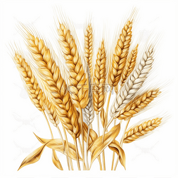 麦子手绘图片_小满丰收小麦麦穗