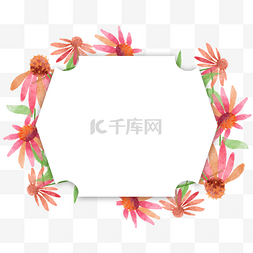 热带花环图片_紫锥花水彩花卉美丽边框