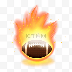 红色竞赛海报图片_橄榄球燃烧着火火焰火花火光
