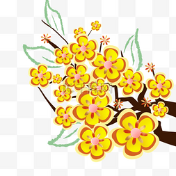 彩绘越南新年黄色杏花