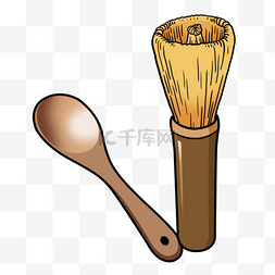勺子扫渣棕色木制图片绘图