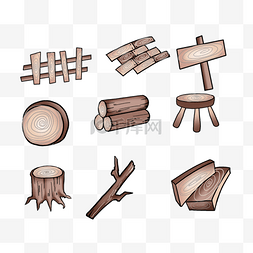 棕色木材木制品剪贴画