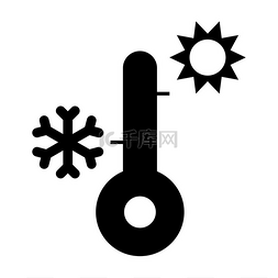 华氏温度图片_温度计图标。