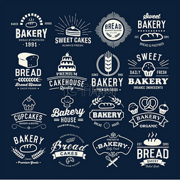 icons泉州图片_Bakery logotypes set. Retro Bakery labels, lo