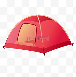 夏天红色图片_户外野营野餐红色帐篷