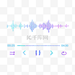 音乐播放器线图图片_蓝色渐变音乐播放器