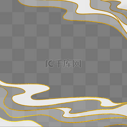 新年透明素材图片图片_国潮风金箔鎏金透明白色祥云