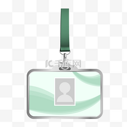 身份认证图片_证件套绿色半透明挂绳外壳
