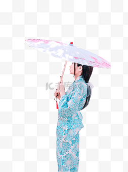 打伞和服少女