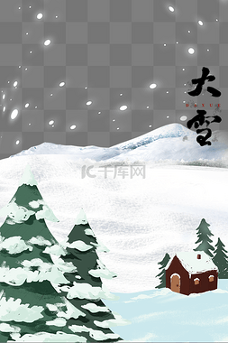 大雪节气冬天冬季雪地雪景