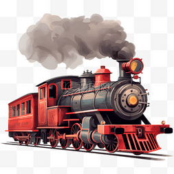 交通工具绘画图片_卡通复古蒸汽火车