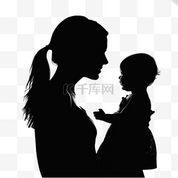 孩子抱妈妈图片_妈妈和宝宝的剪影1