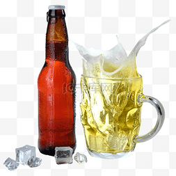 玻璃杯啤酒瓶啤酒饮料