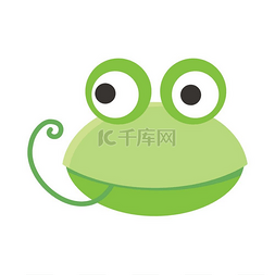青蛙脸矢量平面设计动物头像卡通