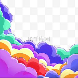 彩色云彩云层微立体