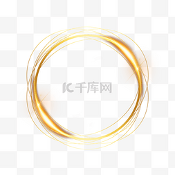 光效圆形金色图片_重叠的圆形动感线条金色光效边框