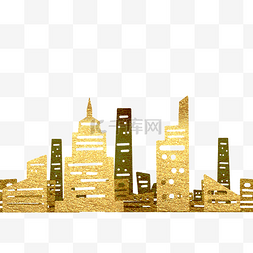 房地产城市图片_城市建筑金色城市剪影金色金箔房