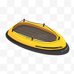 充气船图片_皮筏艇救生艇充气卡通黄色