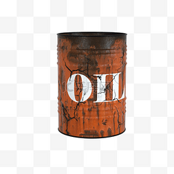 3d美式复古物件破旧油桶铁桶