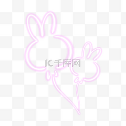 兔子老师与兔子图片_粉色简约兔子气球